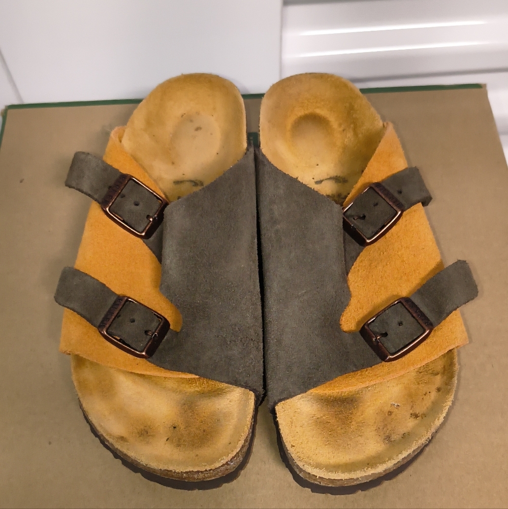 Birkenstock Unisex Zurich, Mocca/Orange EU 36 US L5 Narrow Rare